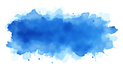 Blue watercolor splash on white background.