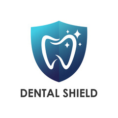 protection of teeth and shield symbol for dental care business