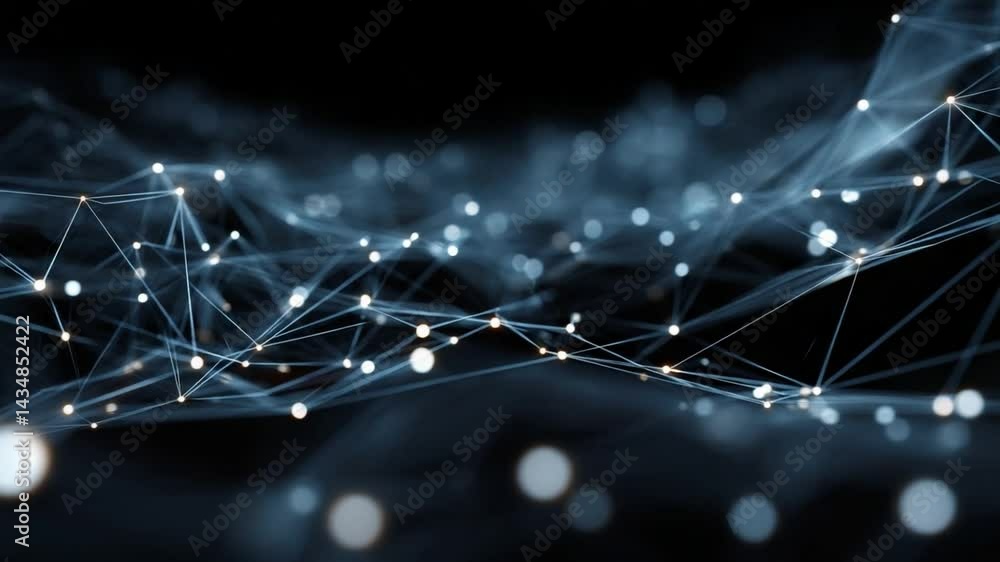Poster abstract data network: a captivating visualization of a digital network, with ethereal lines and glo