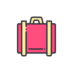 Briefcase colored icons, minimalist vector illustration ,simple transparent graphic element .Isolated on white background