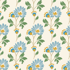 Ikat seamless pattern, Indian motif background, Islamic ethnic, floral embroidery for fabric, print,