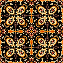 Fototapeta premium Native Tribal Textile Ethnic Ikat Boho Pattern Design for Background Carpet Wallpaper Clothing Wrapping Batik Fabric Kebaya and Ceramic 