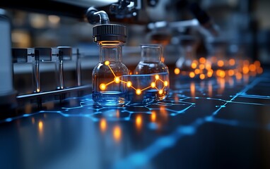Illuminated Molecular Structures in Laboratory Glassware