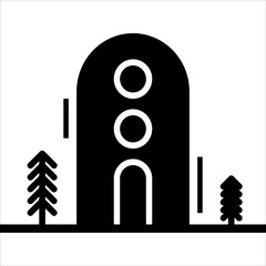 Fototapeta premium home glyph icon vector illustration isolated on white background