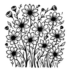 Elegant monochrome floral arrangement creating a decorative garden impression