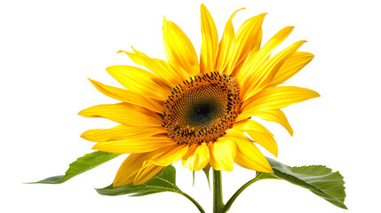 Fototapeta premium Golden Sunflower on transparent background PNG.