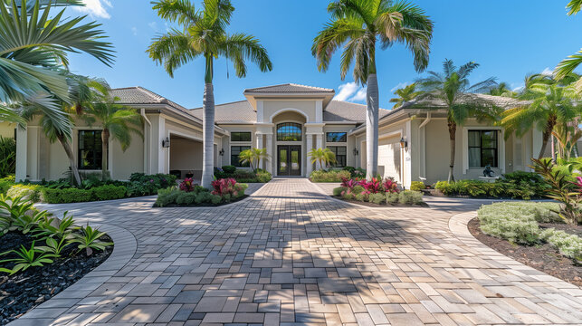 Elegant house facade with refined architectural details, embodying timeless sophistication and welcoming charm