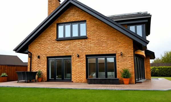 Annexe Home Extension with White Accents &ndash; UK Property Improvement, Isolated on Transparent Background