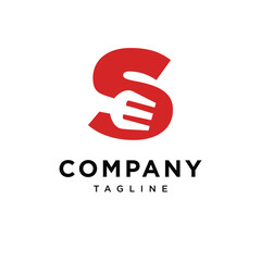 Letter S Fork Logo Icon Vector