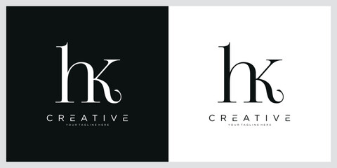 Initial HK Logo Design Vector Template