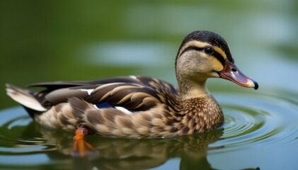 Fototapeta premium Small brown duck, short upturned bill, whistling call , South America, pond