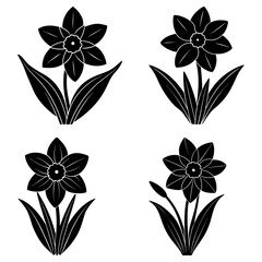 Daffodil Silhouette vector illustration