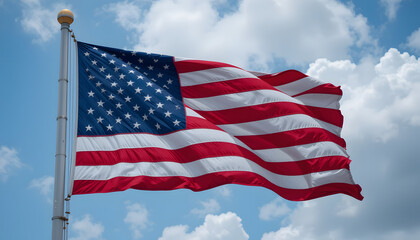 Obraz premium american flag against blue sky