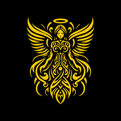 Fototapeta premium graphic vector illustration of tribal art abstract design angle tattoo