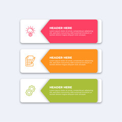 Three colorful infographic boxes.