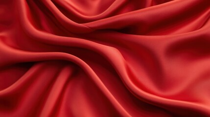 Obraz premium Deep Red Fabric Texture with Gentle Waves and Subdued Lighting Effects
