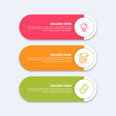 Three colorful infographic boxes.