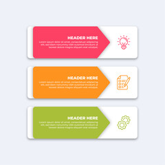 Three colorful infographic boxes.