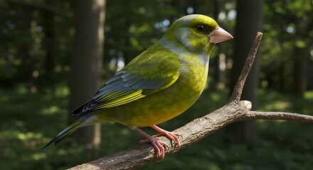 Greenfinch's Forest Sanctuary: A Moment of Stillness AI Generated