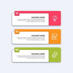 Three colorful infographic boxes.