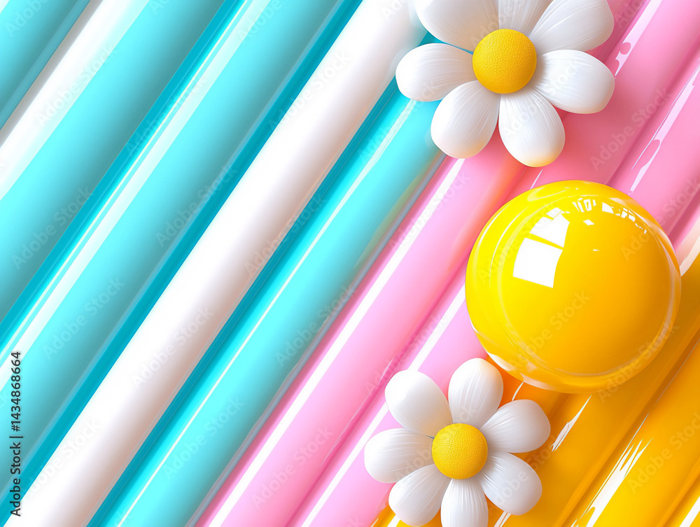 Poster bright and cheerful background with a pattern of diagonal stripes in various happy colors