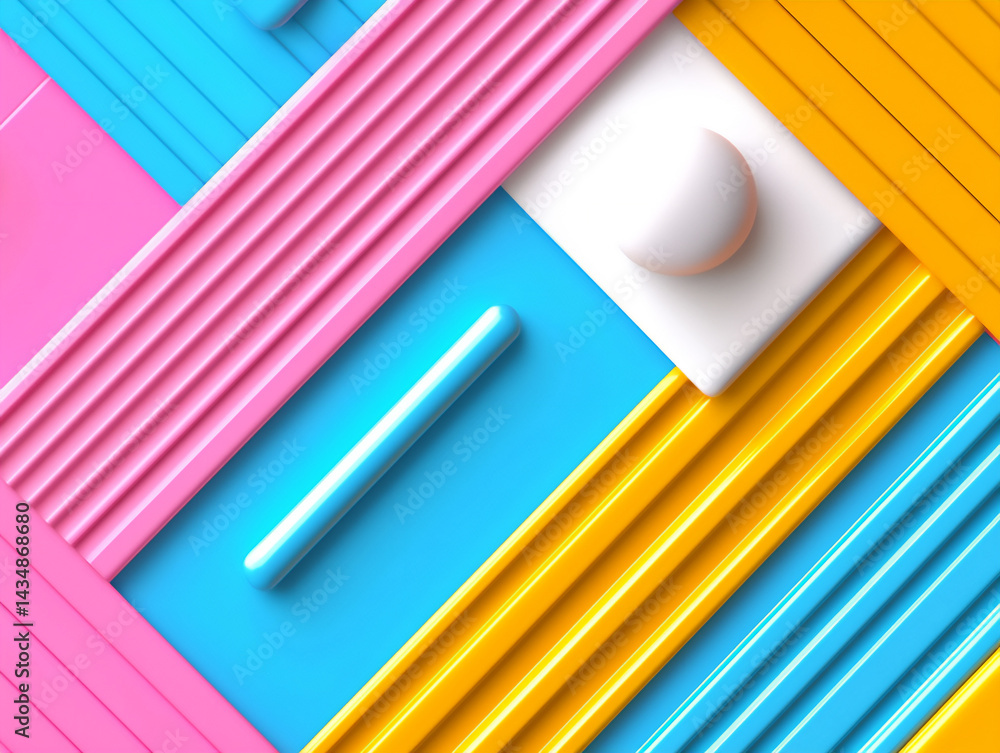 Poster bright and cheerful background with a pattern of diagonal stripes in various happy colors