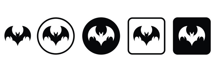 Black and white bat logo in minimalist style