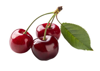 Close-Up of Fresh Red Cherries &ndash; Vibrant Juicy Fruit Macro Photography