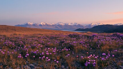 Obraz premium Alpine Sunset Bloom