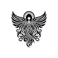 graphic vector illustration of tribal art design angle tattoo