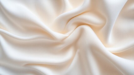 Obraz premium Soft, flowing cream-colored fabric drapes in elegant folds