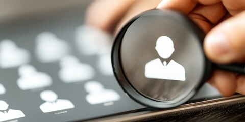 Candidate skills magnified on a recruiter's tablet, showing HR’s precision and strategic approach to targeting talent for effective recruitment.