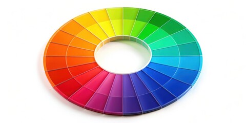 Obraz premium Color wheel in a circular shape on white background with vibrant primary colors , abstract design , tones, abstract design