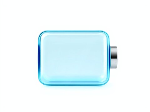 blue transparent box. button, icon, square, web, vector, empty, illustration, blank, design, metal, computer, sign, symbol, 3d, box, keyboard, glossy, element, set, object, technology, frame, app, lab