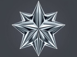 Obraz premium 3d silver star. star, christmas, decoration, symbol, gold, shape, icon, illustration, design, vector, award, shiny, holiday, celebration, xmas, stars, sign, object, silver, golden, metal, bright, 3d, 