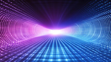 Obraz premium Glowing tunnel, digital space, future tech