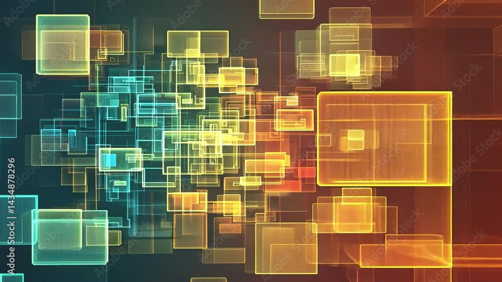 Poster vibrant abstract background colorful geometric shapes in modern digital design, showcasing technolog