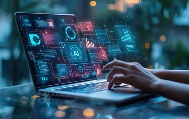 An AI and robot icon with 