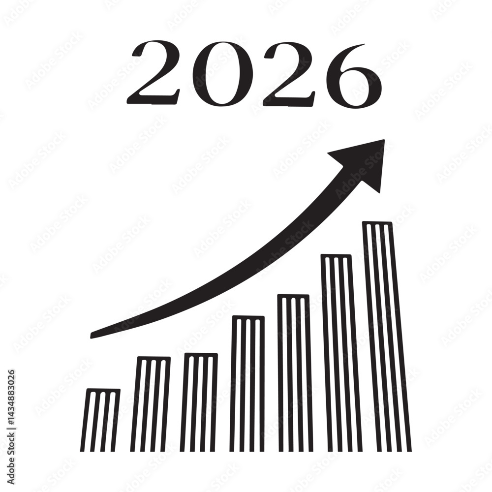 Fototapete a clean corporate-style logo with the text 2026 the text is in a professional sans-serif font and is
