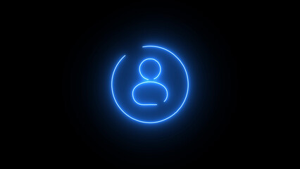 User profile Security shield neon icon with check-mark. neon profile icon. avatar user profile icons. neon user silhouette