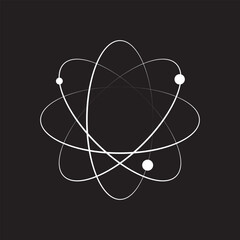 Atom Icon symbol, and vector, Can be used for web, print, and Mobile. Vector illustration.