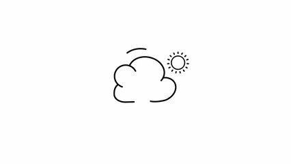 Cloudy icon set. Cloud with sun symbol. Weather sign. for mobile concept and web design. vector illustration on white background
