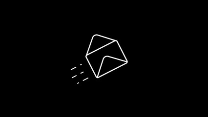 Sending a message icon. Send email message line art icon for apps and websites. Envelope sign Trendy Flat style