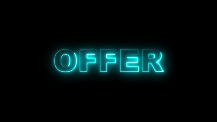 neon glow offer text illustration