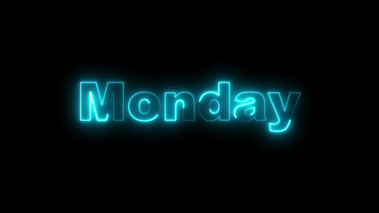 neon glowing week day monday text illustration