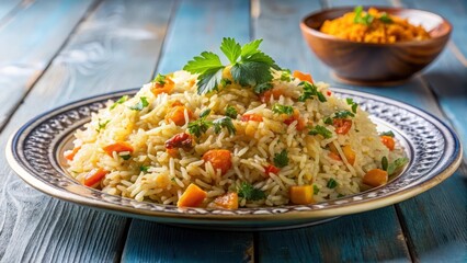 Turkish Pilaf with Rice on Plate