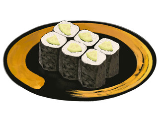 カッパ巻き（皿付き）