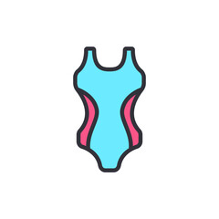 Obraz premium Swimsuit colored icons, minimalist vector illustration ,simple transparent graphic element .Isolated on white background