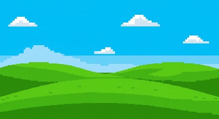 Fototapeta premium Pixelated Paradise AI Generated