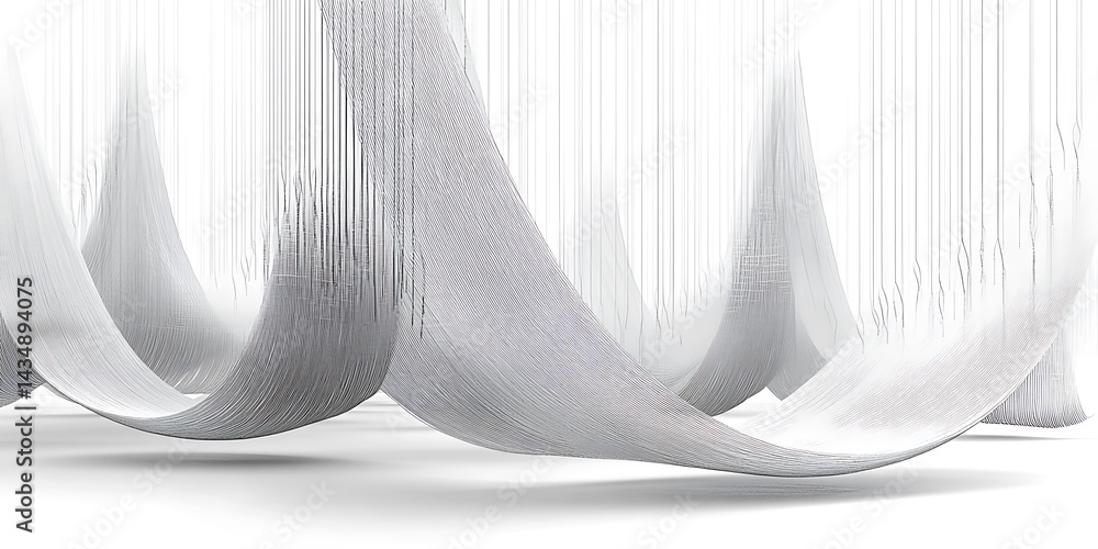 Poster serene suspended strands creating an ethereal and calming monochrome scene